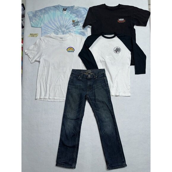 Vans & Santa Cruz Shirts And Jeans Boys Size Medium 10-12 Lot